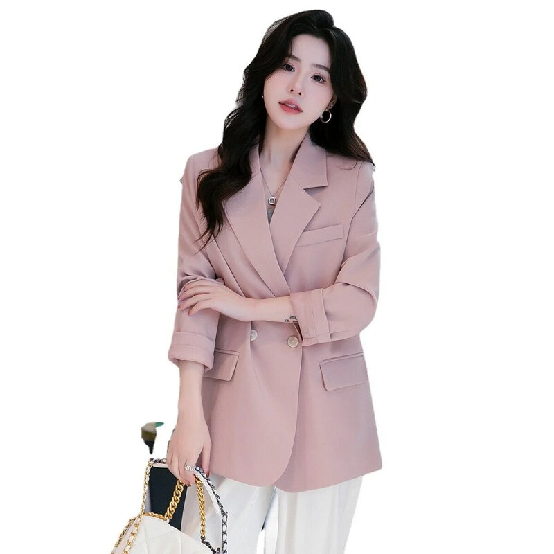 Chaqueta de traje pequeña para mujer, diseño de versión coreana, alta gama, suelta, elegante, informal, se puede personalizar con OEM, primavera y otoño