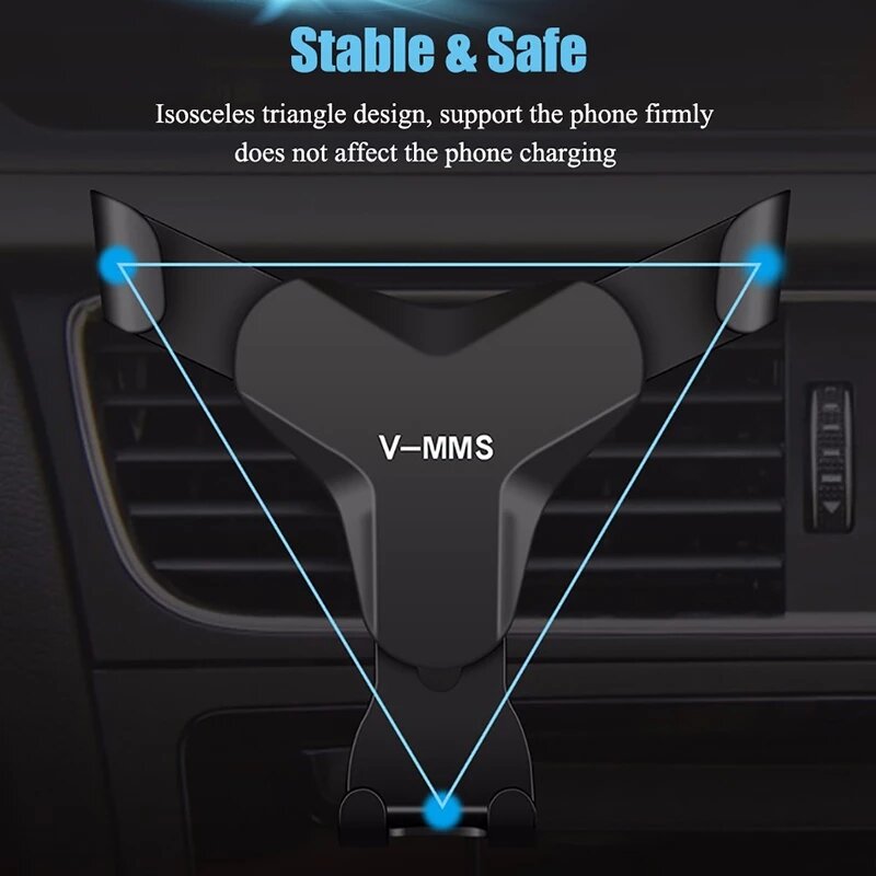 Gravity Car Holder Auto Air Vent Mount Clip staffa supporto per cellulare nessun supporto magnetico per telefono cellulare GPS per IPhone 14 Xiaomi Samsung