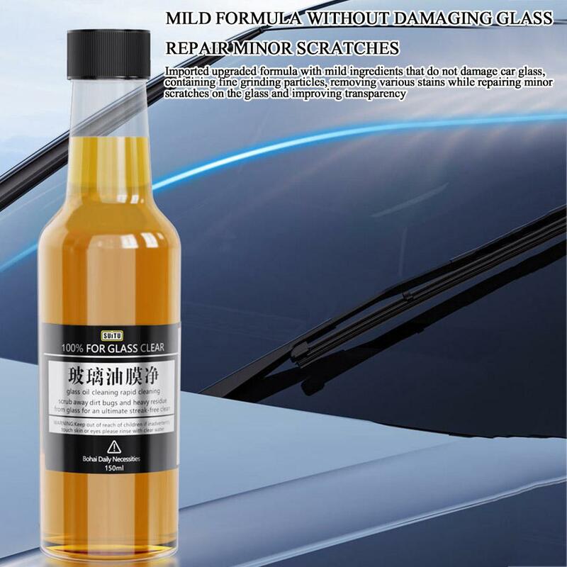 Car Glass Oil Film Cleaner, Limpeza Profunda, Polimento De Vidro, Pára-brisas, Espelho Retrovisor, Limpador De Pó, 150ml