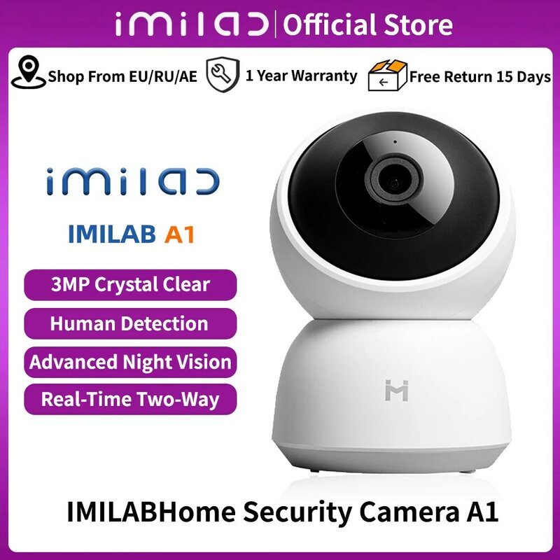 IMILAB-cámara de seguridad IP A1 2K, 1296P, WiFi, videovigilancia, Monitor, versión Global