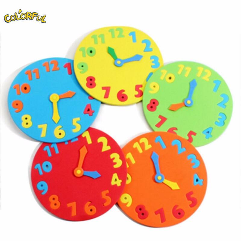 Kawaii Foam Clock Early Education Fun Jigsaw Puzzle Game For Children 3-6 Years oldClock Learning Toys 13*13cm