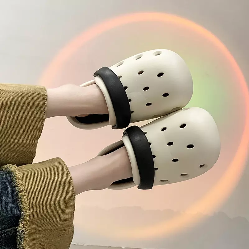Sommer Frauen geschlossene Zehen Plattform Eva Hausschuhe neue Mode atmungsaktive flache Clog Schuhe für Frauen Outdoor Damen Casual Sandalen