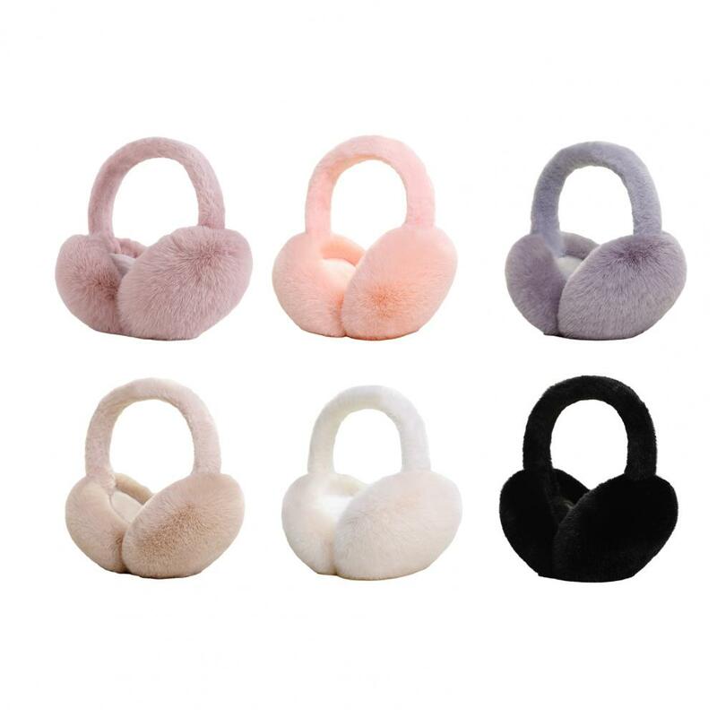 Women Winter Earmuffs Thick Fluffy Earmuffs Elastic Foldable Ear Protection Ear Cover Outdoor Ear Warmers