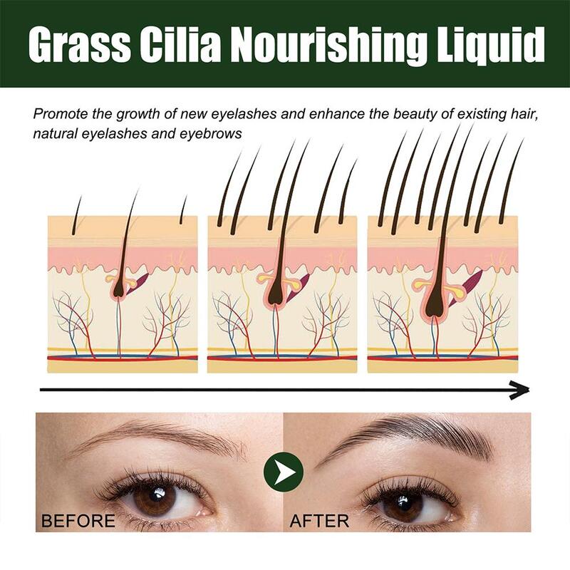 Usma-Grass Pulp Juice para o crescimento do cabelo, melhora as sobrancelhas, cílios, espessura da barba, promove saudável, N1U9