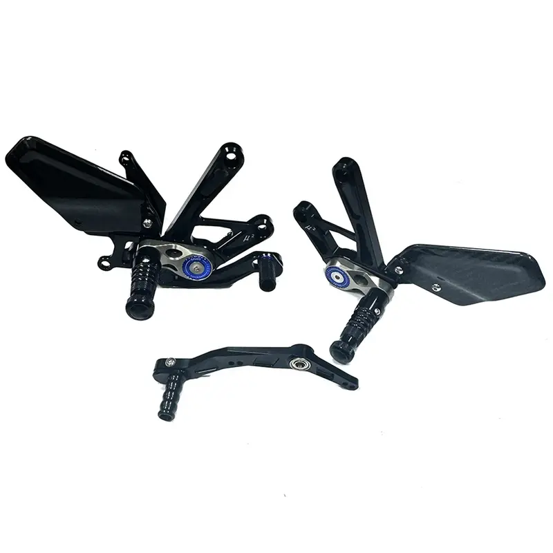 CNC Alumínio Carbon Fiber Motorcycle Foot Pegs, Resto Rearset, Conjunto traseiro, Apoio para os pés para Yamaha R1 R1M YZFR1 2015-2023 2022 2023