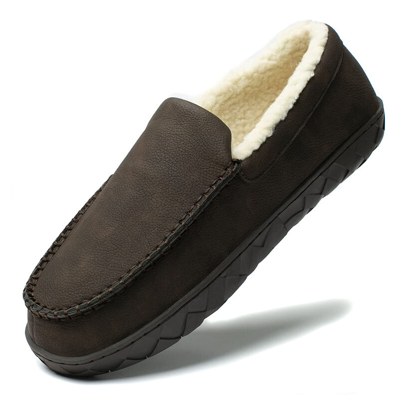 Zapatillas de casa antideslizantes para hombre, botas de invierno de estilo coreano, zapatos planos antideslizantes para interiores y exteriores, zapatillas cálidas de alta calidad