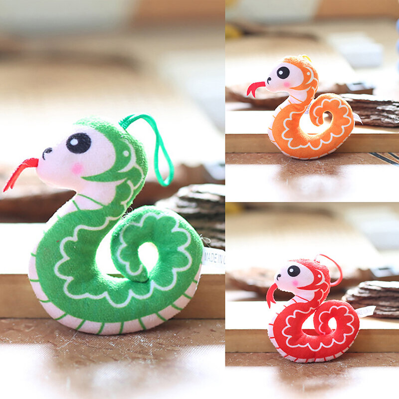 Cute Snake Pendant Plush Doll Pendant Creative Keychain Doll Bag Ornament Car Key Accessories Couple Birthday Toys For Girls