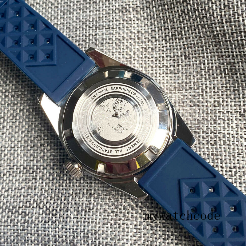 Tandorio-Reloj Automático para hombre, pulsera con esfera azul, 41mm, 62MAS, PT5000, NH35A, 300M, buceo, cristal de zafiro en cúpula, bisel de cerámica, Lume verde