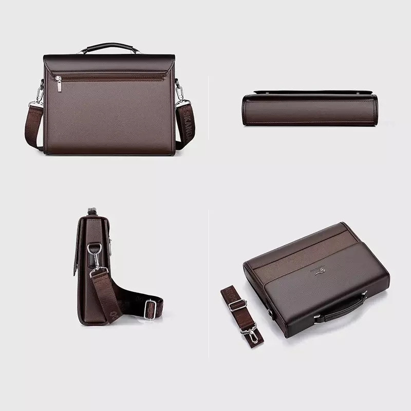 Tas tangan kulit Pu pria, tas jinjing bisnis tas bahu untuk pria 2024 merek tas Laptop pengatur dokumen