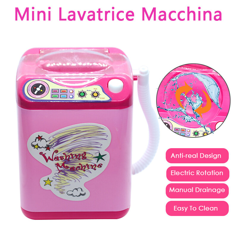 Mainan mesin cuci elektrik anak-anak perempuan, bermain rumah mainan sikat Makeup listrik Mini pembersih otomatis mainan cuci