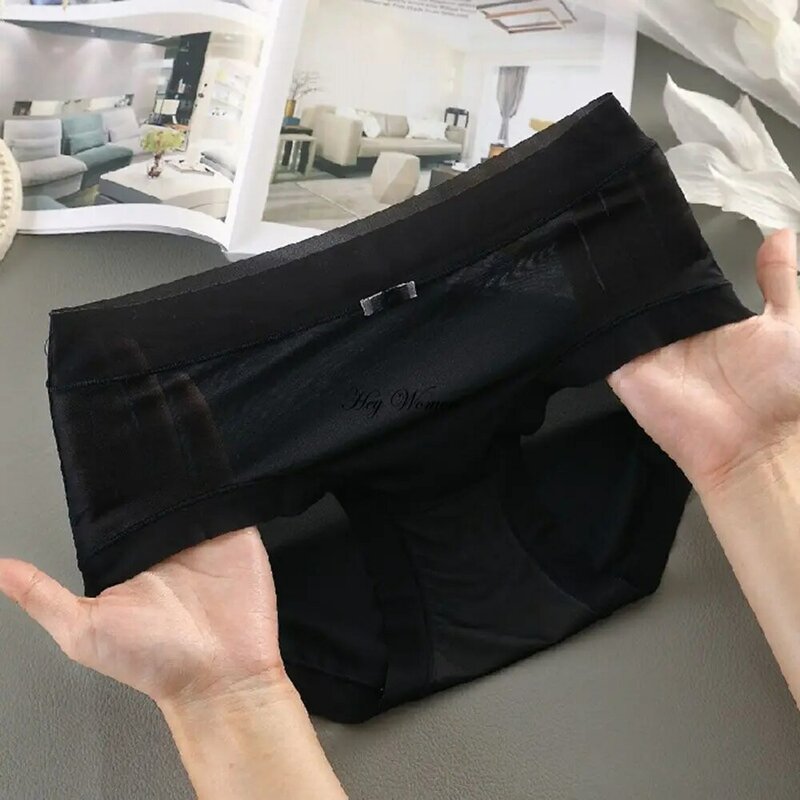 Ice injPanties-Slip transparent pour femme, slip sexy, sans couture, respirant, taille moyenne, sous-vêtement confortable et doux