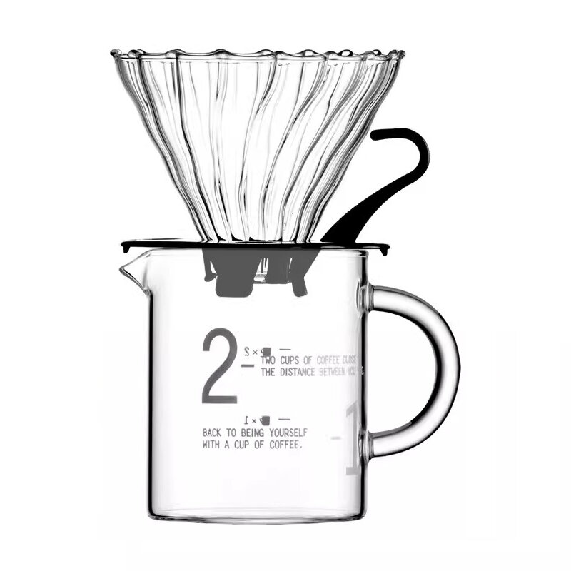 JINYOUJIA-Набор горшков для совместного использования кофе ручной заварки со шкалой, боросиликатное стекло, ручная работа, термостойкий, бытовой, 400 мл