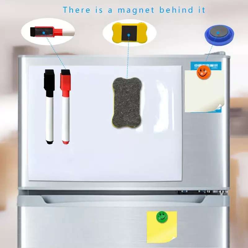 Yibai-กระดานไวท์บอร์ดแม่เหล็กนุ่มสำหรับเด็กกระดานวาดภาพและบันทึกแบบแห้ง A4ตู้เย็นและตู้เย็นของขวัญฟรี