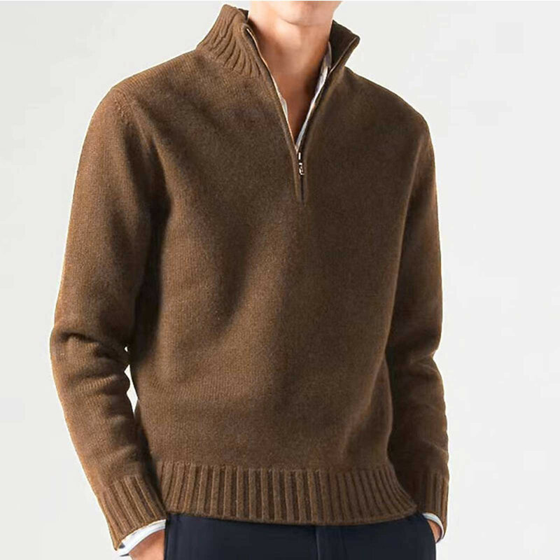 Pullover Fashion Sweater rajut pria, Sweater rajut lengan panjang, pakaian musim gugur musim dingin, bulu domba hangat kualitas tinggi
