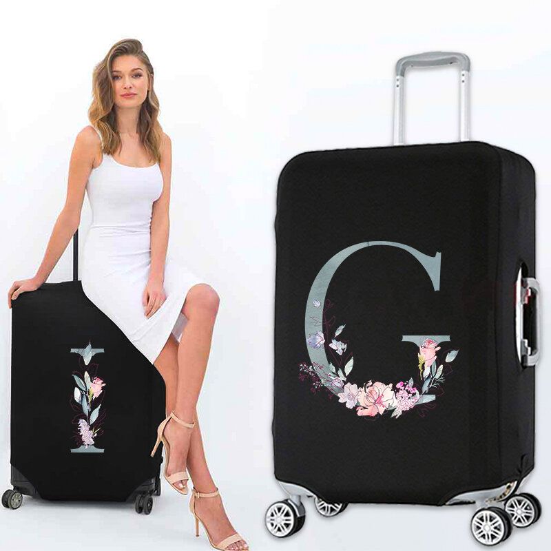 Luggage Blue Letter Protective Cover Elastic Dust Cover Thickened  Cover Dust-proof Suitable for 18-32 Inch Travel Accessories