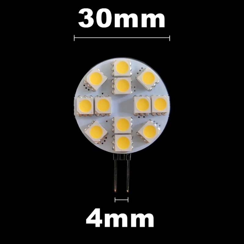 4.8W G4 소켓 5050 SMD LED 전구, DC 12V, 할로겐 바이 핀 램프 교체 LED 전구, 1.2W, 1.8W, 2.4W, 웜 화이트, 콜드 화이트 LED 조명