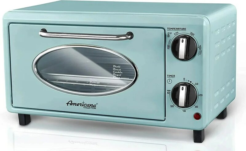 Americana by Elite Collection Retro 2-Slice Toaster Oven, Mint