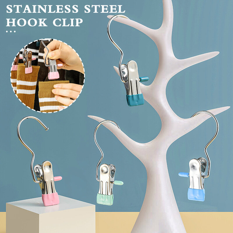 10 Piece Stainless Steel Hanging Hook Clip Household Storage Drying Clip For Quilt Blanket Bed Sheet