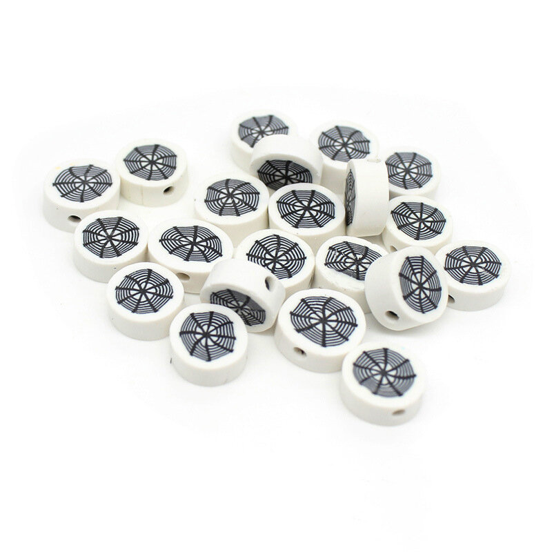 DIY FUN 50pcs/Lot Halloween Grimace Ghost Pumpkin Loose Spacer Polymer Clay Beads Soft Pottery Spacer ​Beads For Jewelry Making
