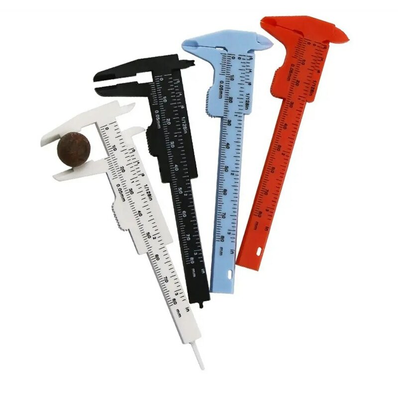 Mini calibrador Vernier de plástico, Micrómetro de 80MM, Mini regla, herramientas de medición precisa, calibrador Vernier estándar