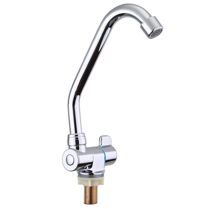Foldable RV Faucet Rotating Single Handle Deck/Wall Mounted RV Kitchen Tap Copper Cold Water