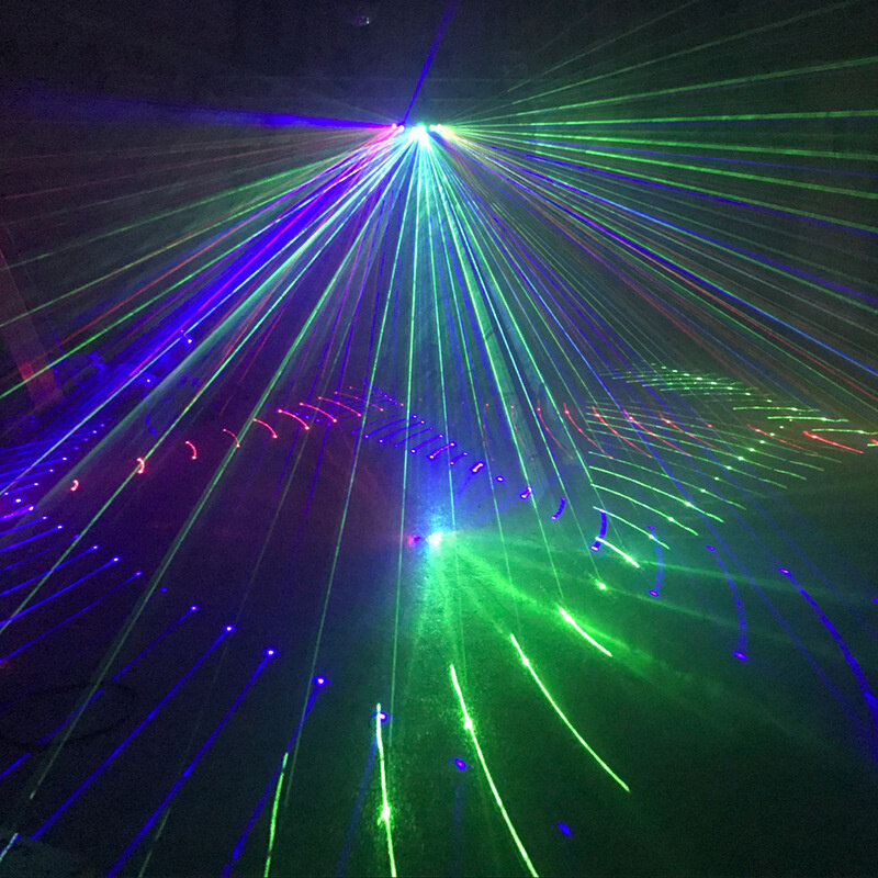 Iluminação de palco padrões de linhas de digitalização feixes de luz luzes laser ktv barra voz controlada disco flash
