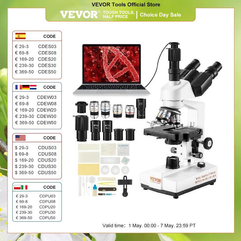 Mikroskop laboratoryjny o powiększeniu 40X-2500/40X-5000X z oświetlenie LED i zewnętrznym interfejsem