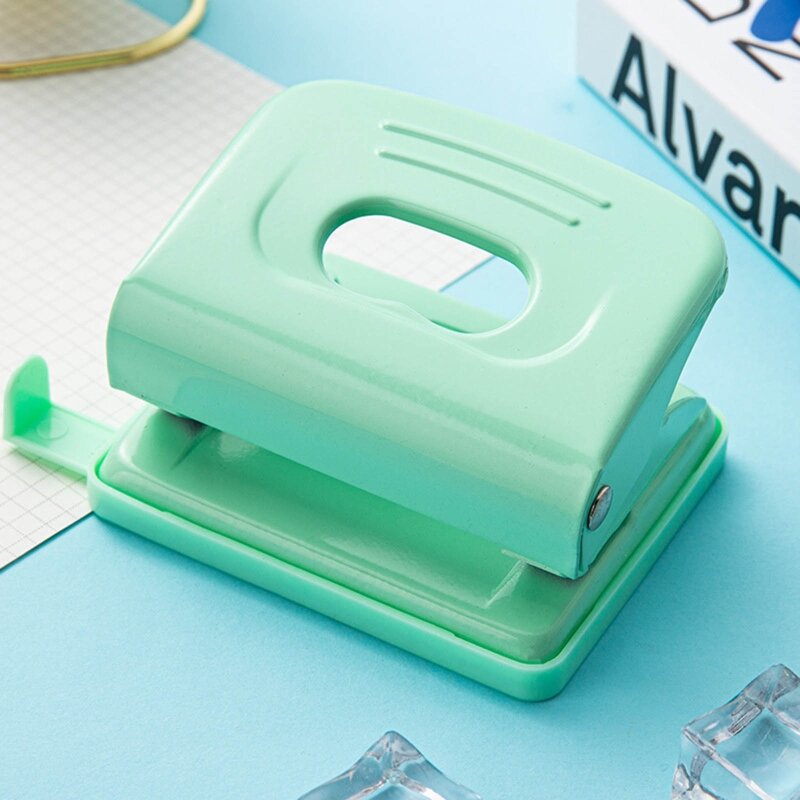 2-Hole Puncher with Alignment Guide Chip Tray Double Hole Tool 20 Sheets Capacity for Binding File DIY Album