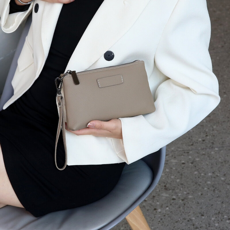 Bolsa de couro de couro para mulheres, bolsa monocromática, bolsa feminina Clapper de rua, bolsa de telefone comutador, moda de alta qualidade