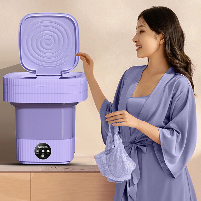 13L Ultrasonic Big Capacity Folding Washing Machine  With Drain Basket  For Apartment Travel Underwear Portable Mini Washer EU