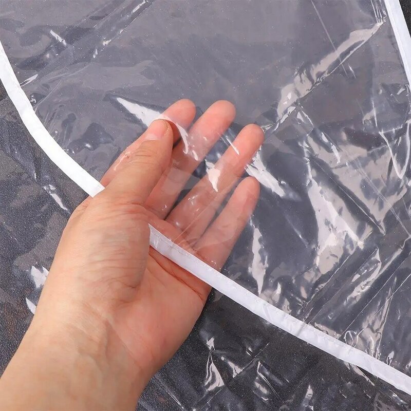 Gorro transparente reutilizable para lluvia y viento, capucha para el pelo