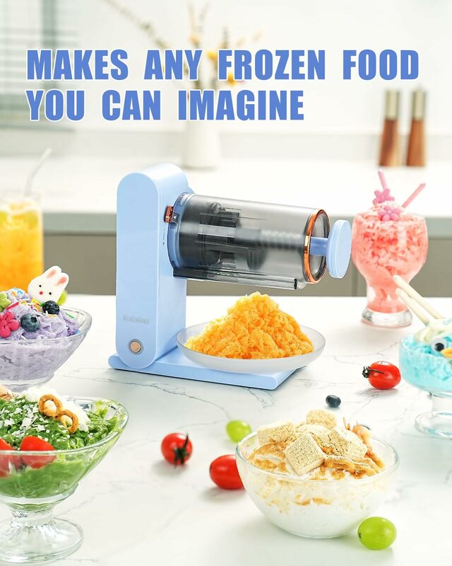 Shaved Ice Machine Electric - Rechargeable Snow Cone Machine with 2 Silicone Ice Mold, Kitchen Table-Top Ice Crusher