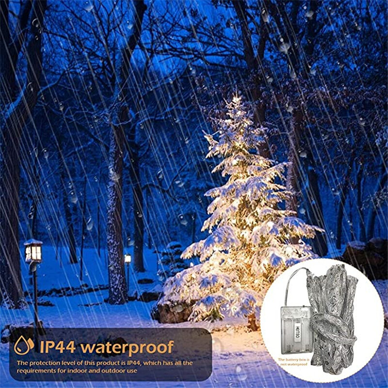 Cinta de luces de hadas para decoración de árbol de Navidad, cinta brillante de 4M, 40LED, para bodas, vacaciones, fiesta, hogar