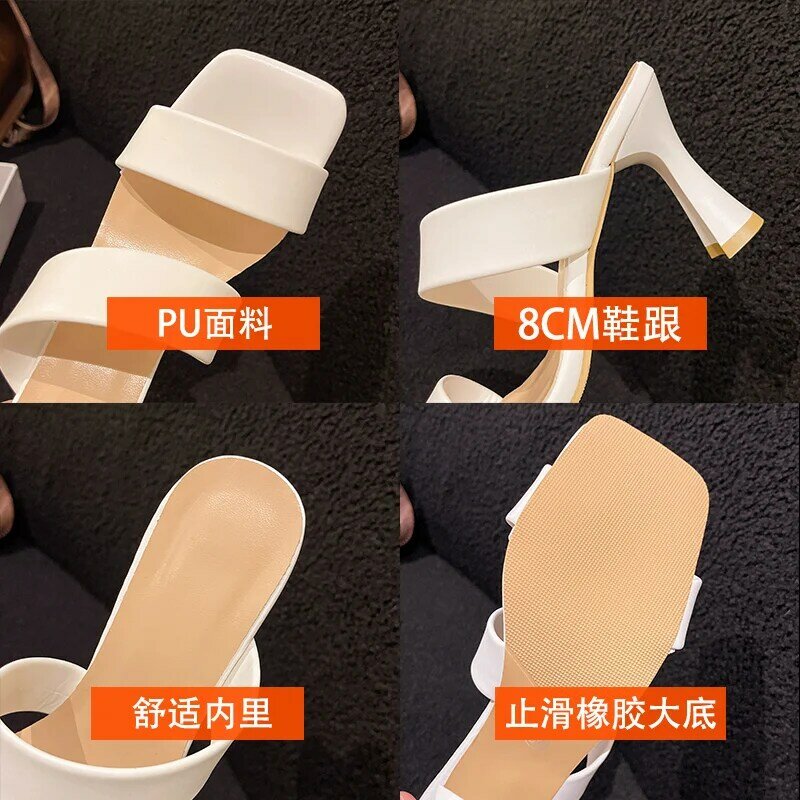 Sapatos para As Mulheres 2023 Chinelos de Um Pedal de Alta Qualidade das Mulheres Vendem Como Bolos Quentes Simples Sapatos Femininos Sapatos de Cor Sólida Feminino