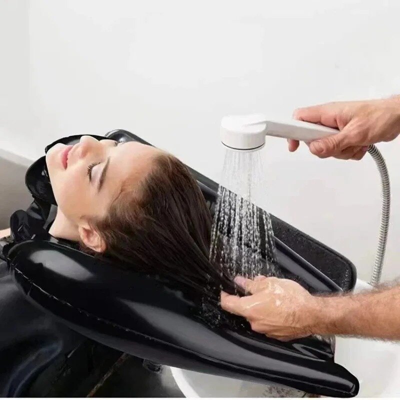 Bassin à shampoing gonflable portable, oreiller à shampoing monté sur la tête, question pour les femmes enceintes et les elmanes de se laver les cheveux Ing