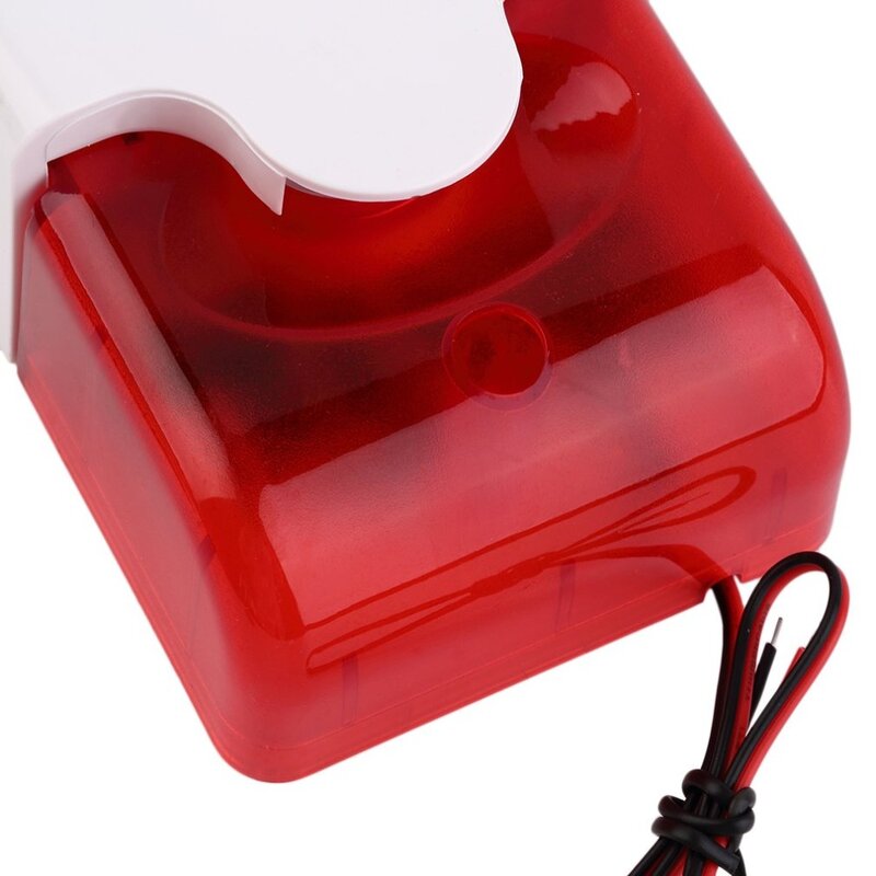 Baru 1Set Sirene Strobo Kabel Mini Tahan Lama 12V Alarm Suara Strobo Berkedip Lampu Merah Suara Sirene Sistem Alarm Keamanan Rumah 115dB