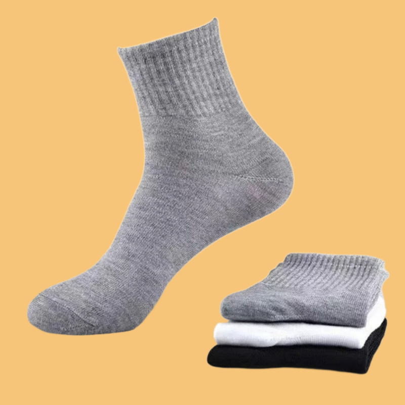 10Pairs/Lot Men's Casual Socks Antibacterial Breathable Business Socks Soft Fabric Elastic Medium Socks for All Seasons EU38-45