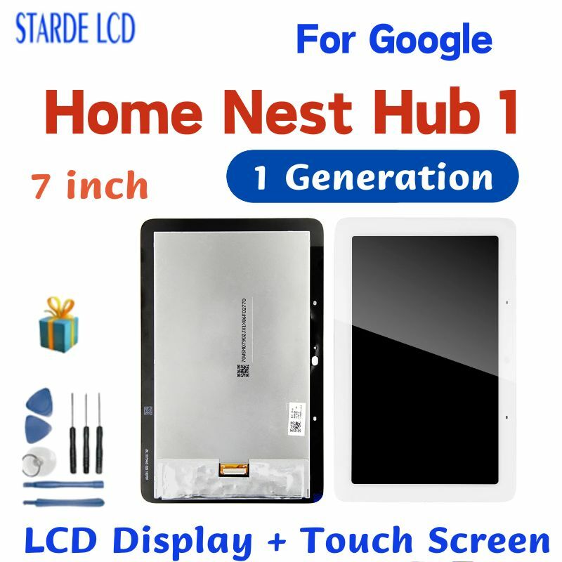 구글 홈 네스트 허브 1 세대 LCD 디스플레이 터치 스크린 디지타이저 어셈블리 수리 부품 교체, 7 인치 정품
