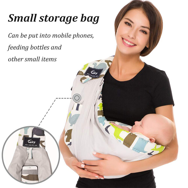 Porte-bébé ergonomique en coton doux avec motif animal de dessin animé, écharpe d'allaitement, écharpe ronde, porte-bébé avant, toxique