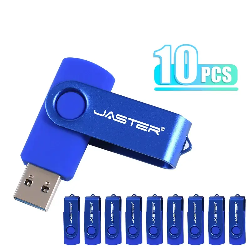 Unidad Flash USB de 10 piezas, pendrive giratorio de 64GB, 32GB, logotipo personalizado gratis, 16GB, 8GB, 4GB, precio bajo