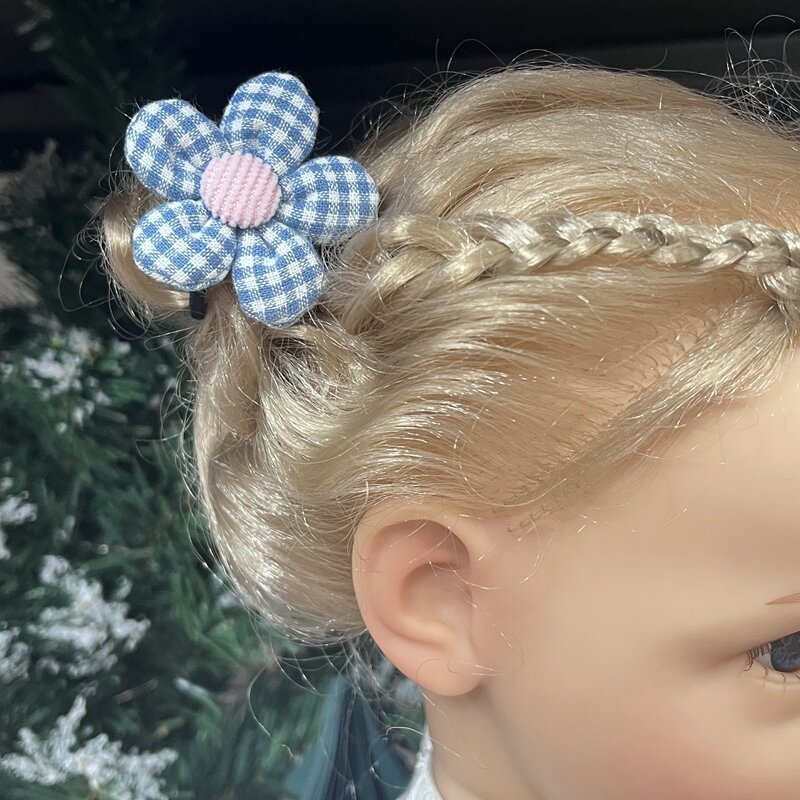 Bando bunga elastis untuk anak perempuan, 10 buah/set ikat rambut Fashion bando besar aksesori rambut untuk anak-anak