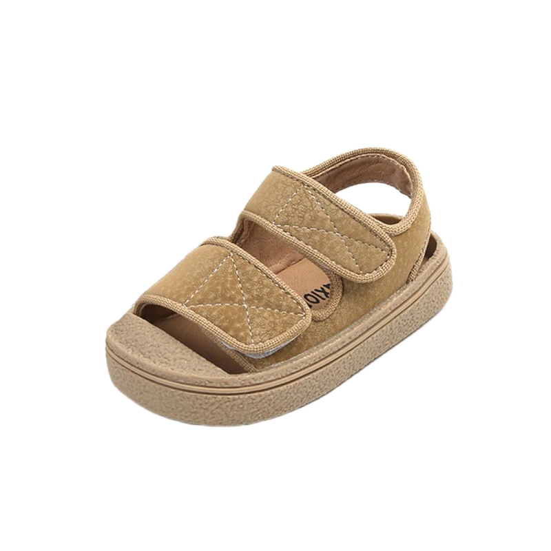 Sandálias macias de dedo fechado para meninas e meninos de 0 a 3 anos, cor sólida, casual, para uso ao ar livre, praia, verão, 12-16cm
