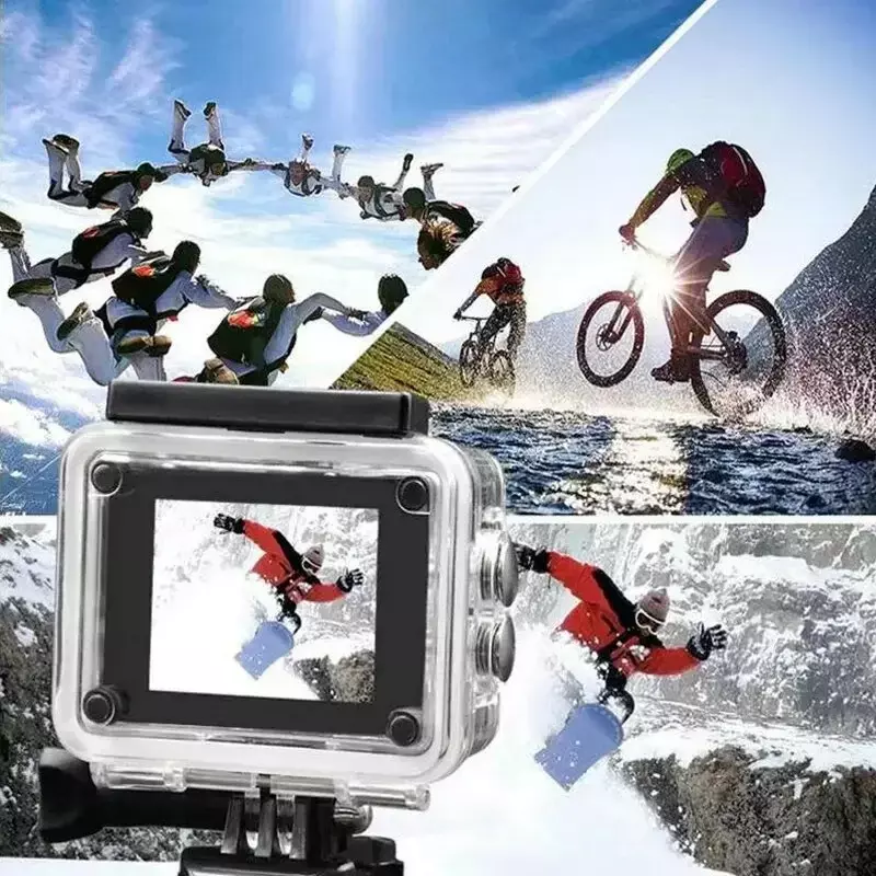 Casco da bicicletta, fotocamera Wifi impermeabile e antiurto per il ciclismo 4k fotocamera sportiva subacquea ad alta definizione, moto