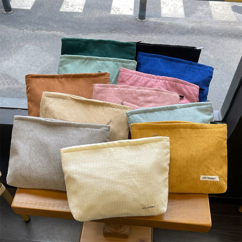 Saco de fraldas de veludo para bebê Saco bonito de armazenamento de itens pequenos Simplicidade Série de cores sólidas Bolsas de viagem para mulheres 1 pc
