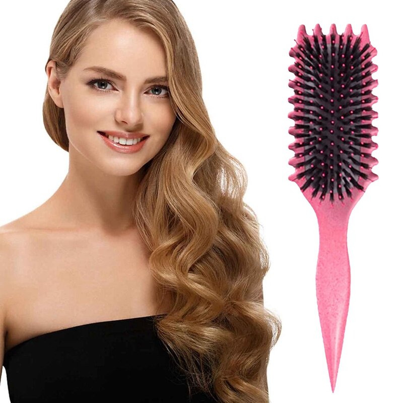 Bounce Curly Hair Brush Boar Bristle Hair Brush For Detangling Shaping And Defining Curly For Women&Men