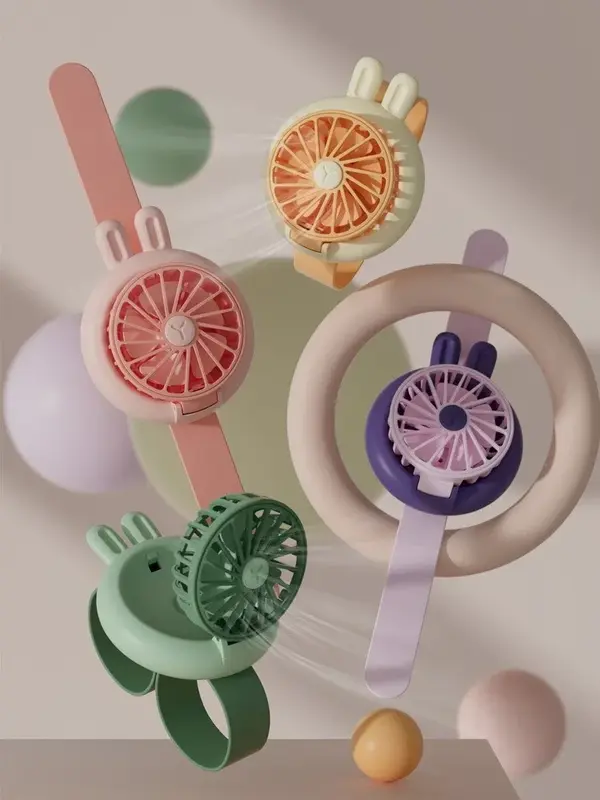 Nieuwe Handheld Kleine Ventilator Cadeau Voor Studenten En Horloge Fan Usb Opladen Mini Draagbare Cartoon Kinderen Usb Fans