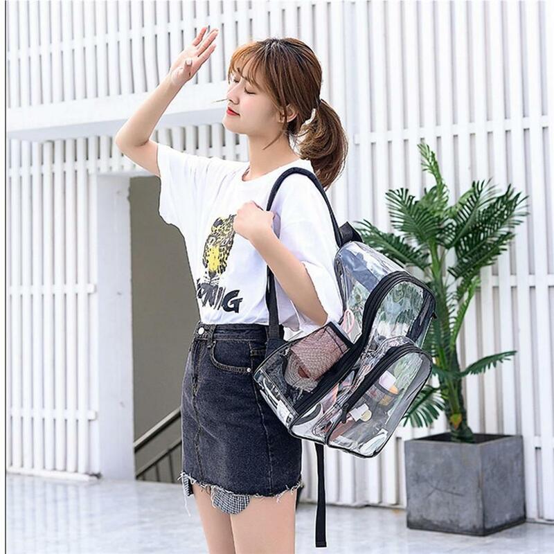 Transparent Backpack Practical School Bag Shoulder Handbags Workplace