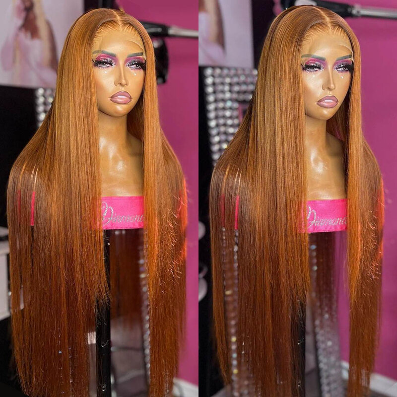 Ginger Orange Color Lace Front Human Hair Wigs For Women 13x6 13x4 Ginger Straight Lace Front Wig Human Hair Glueless Brazilian