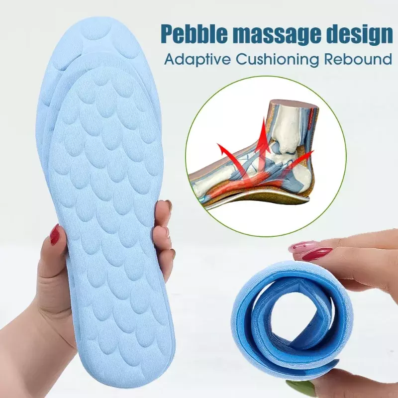 2/4pcs Soft Massage Memory Foam Insoles for Sport Running Shoes Sole Breathable Cushion Pads Women Men Feet Orthopedic Insoles