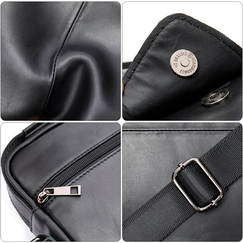 WESTAL tas selempang bahu kulit asli untuk pria, tas kurir kulit asli, tas selempang bepergian kapasitas besar, tas hadiah suami baru